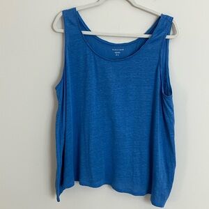 Eileen Fisher Vibrant Blue Organic Linen Sleeveless Top
